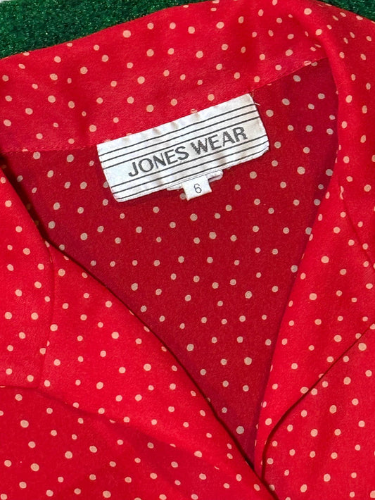 Jones Wear Sheer Polkadot button-up blouse
