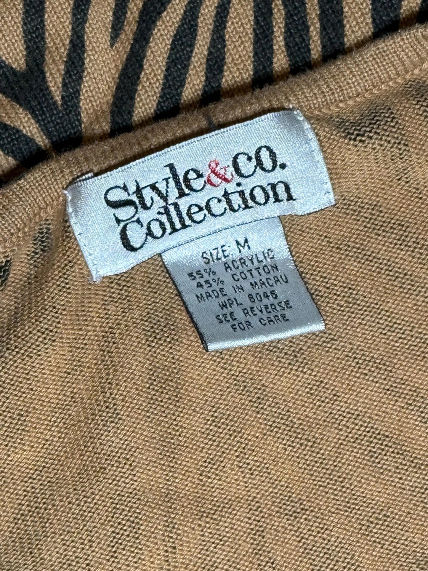 Top de punto con estampado de tigre Style & Co