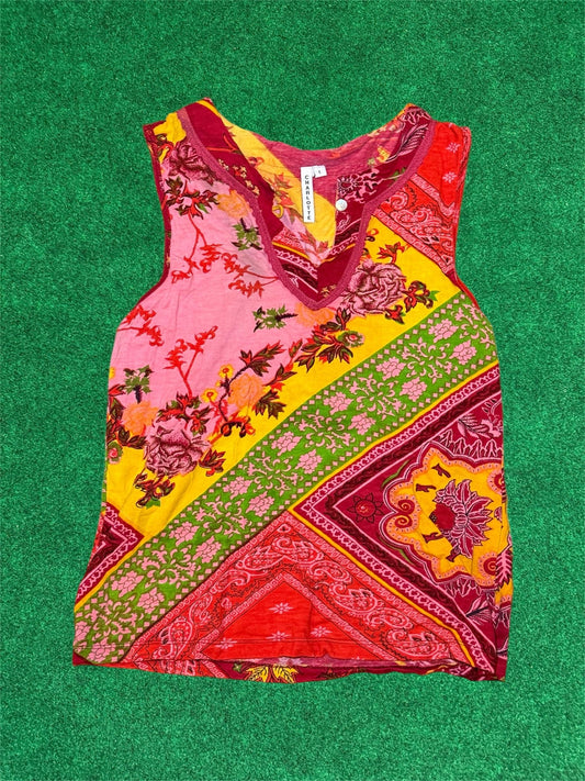 Bandana Blossom Knit Cotton Tank