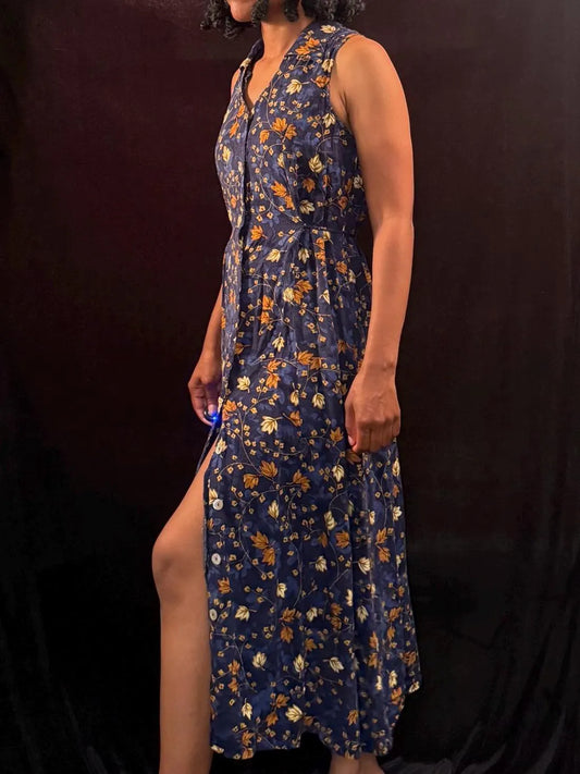 Long autumn button down dress