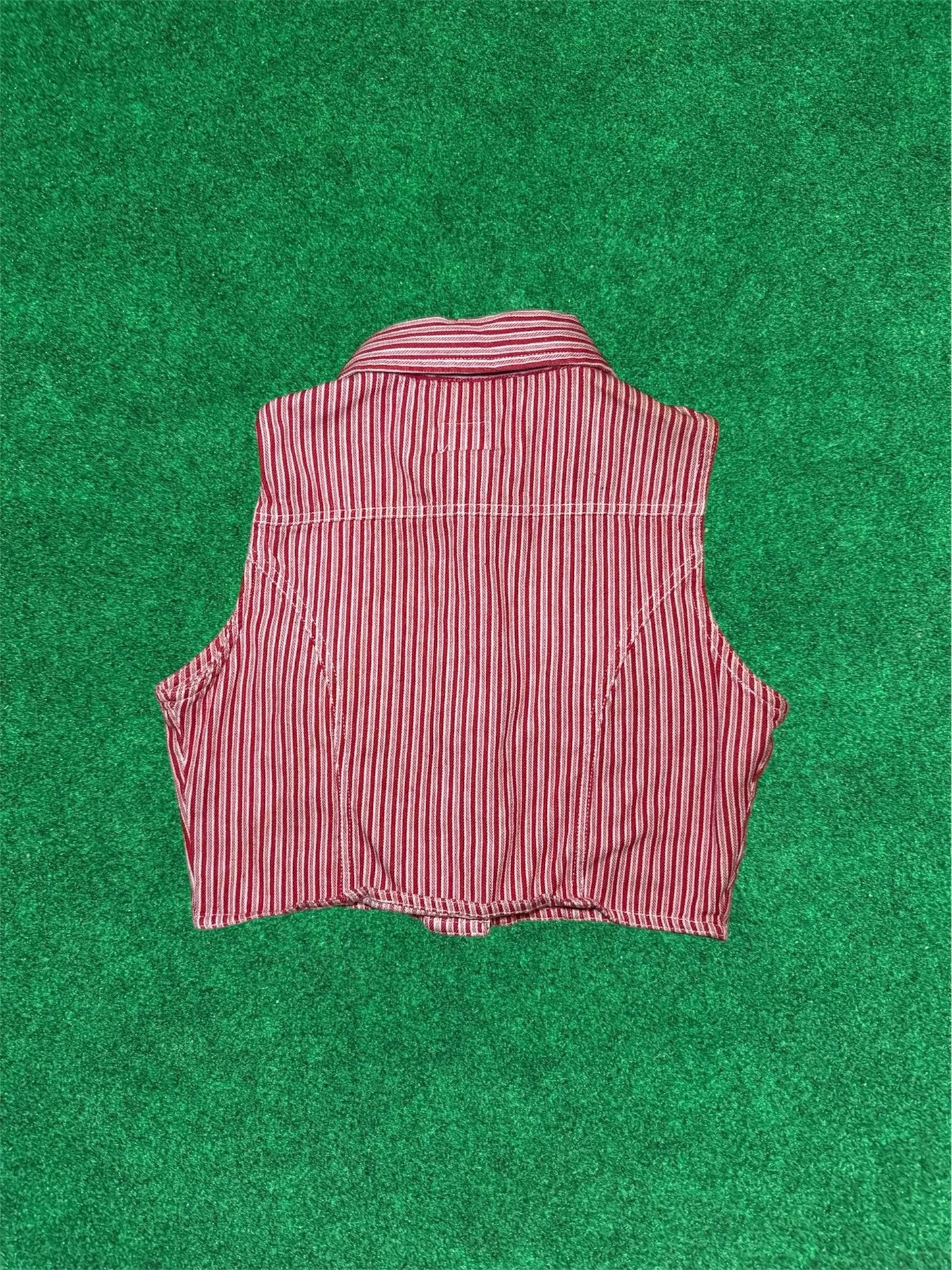 Calvin Cropped Candy Cane Denim Vest top