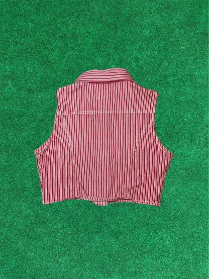 Calvin Cropped Candy Cane Denim Vest top