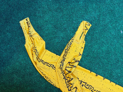 Yellow stirup high-waisted Leggings