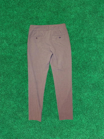 Houndstooth wool band pants