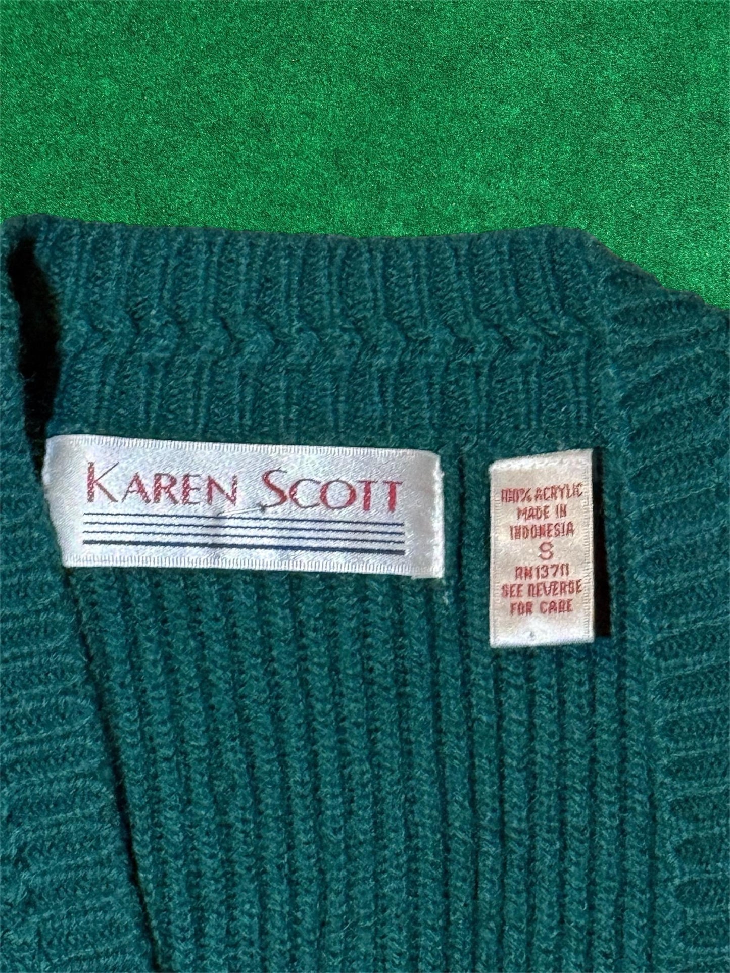 Karen Scott  Forest Green knit cardigan