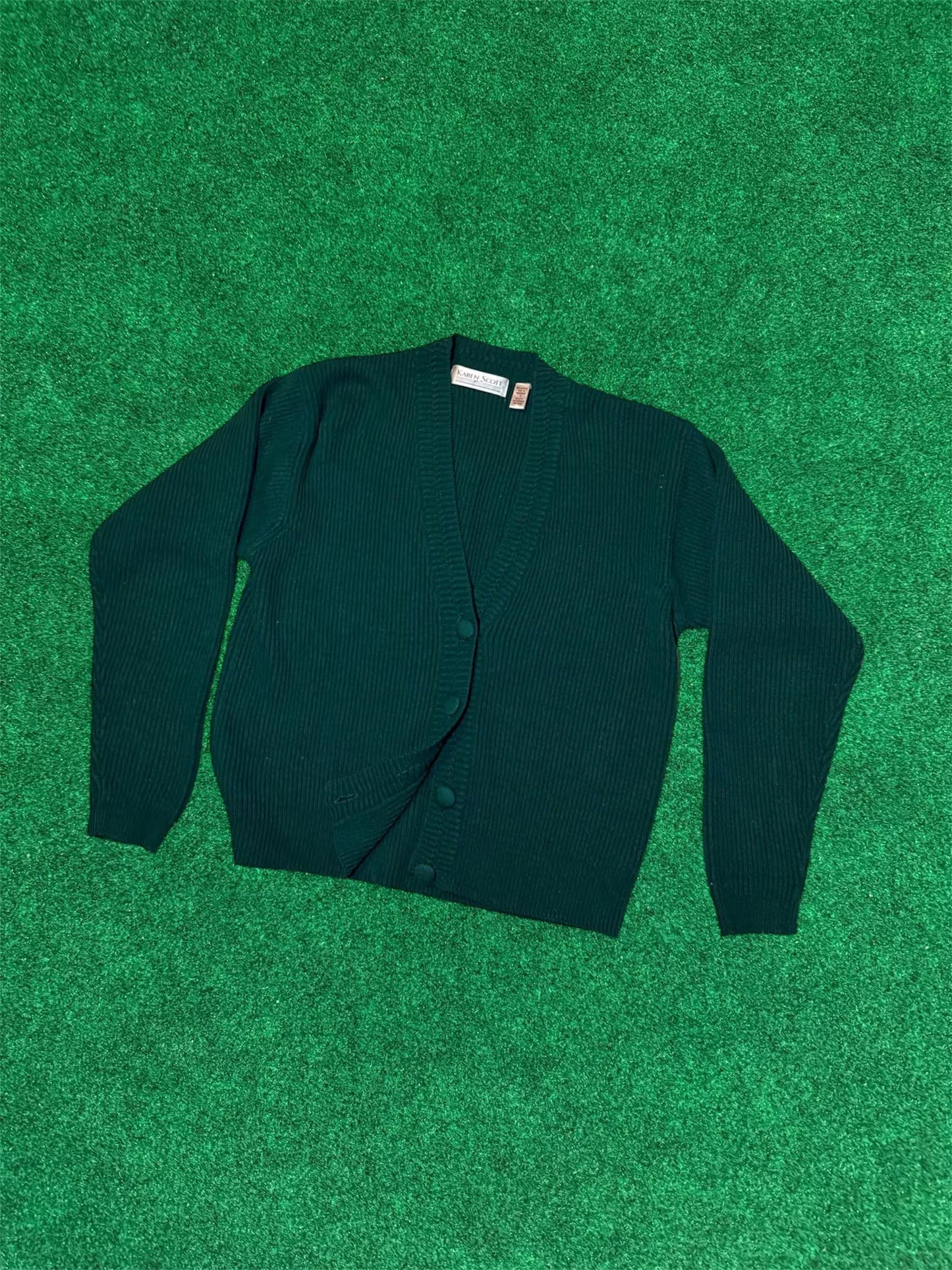 Karen Scott  Forest Green knit cardigan