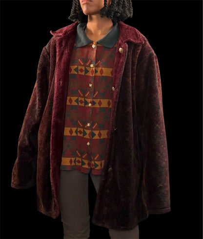 ALPINE STUDIO Reversible Plush Faux Fur Coat