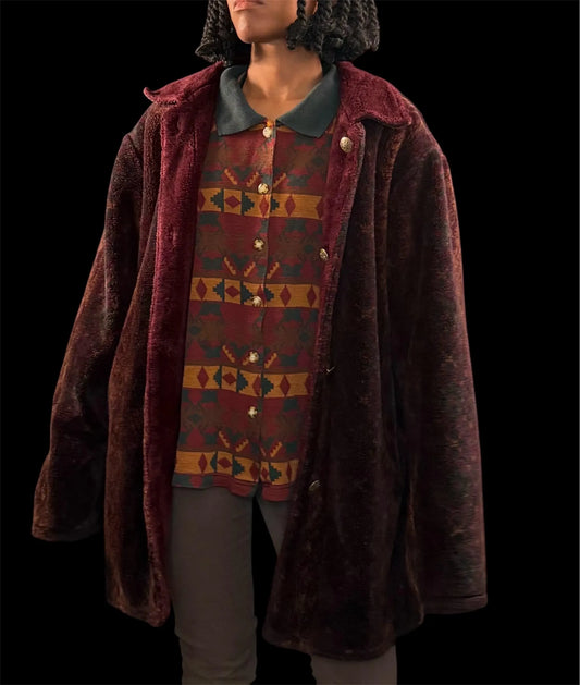 ALPINE STUDIO Reversible Plush Faux Fur Coat