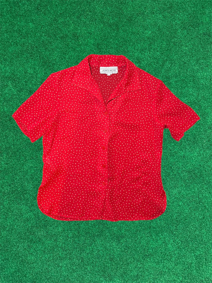 Blusa abotonada Jones Wear semitransparente de lunares