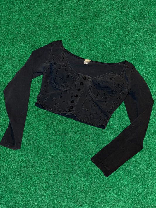 Rare Victoria Secret Long Sleeve Bustier Cop Top