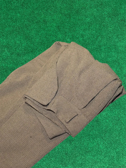 Houndstooth wool band pants