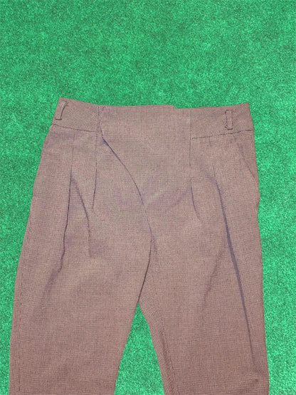 Houndstooth wool band pants