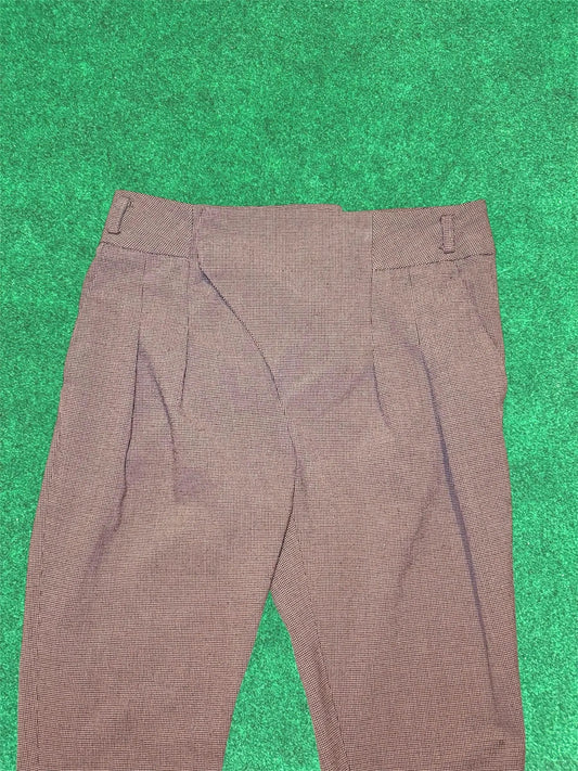 Houndstooth wool band pants