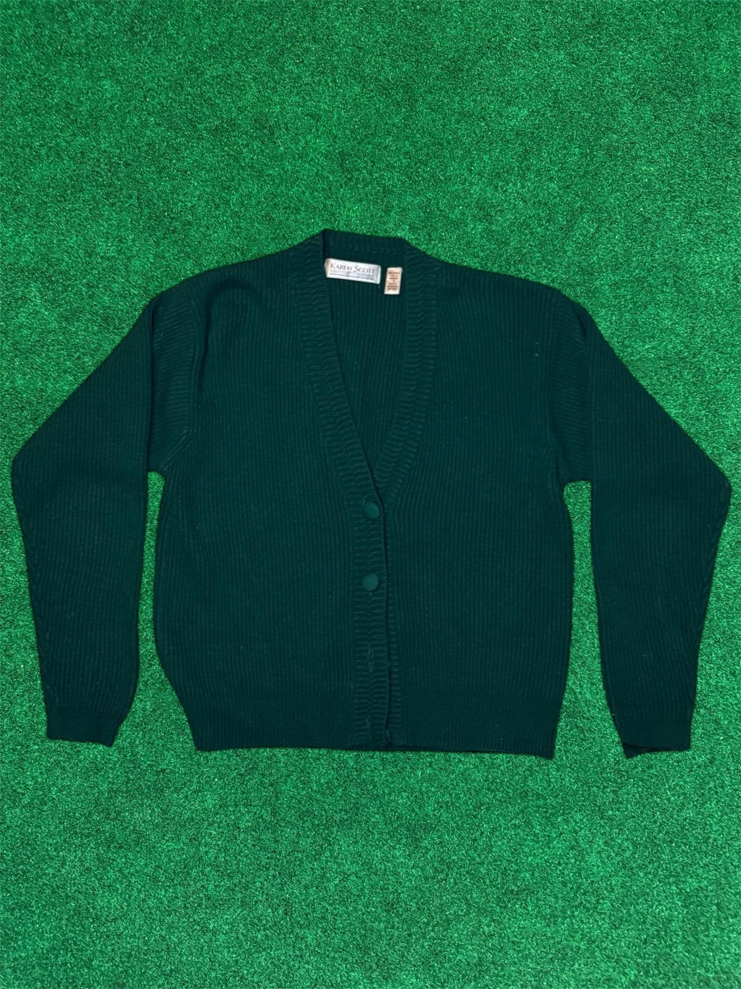 Karen Scott  Forest Green knit cardigan
