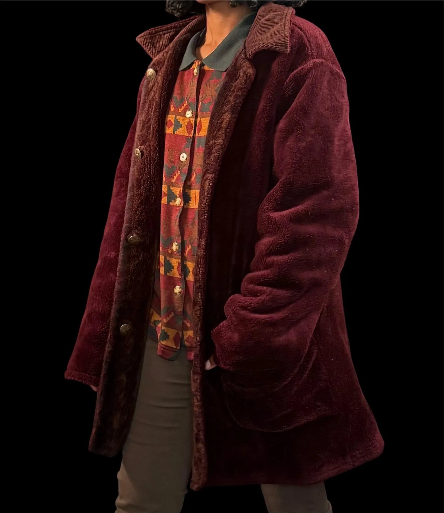 ALPINE STUDIO Reversible Plush Faux Fur Coat