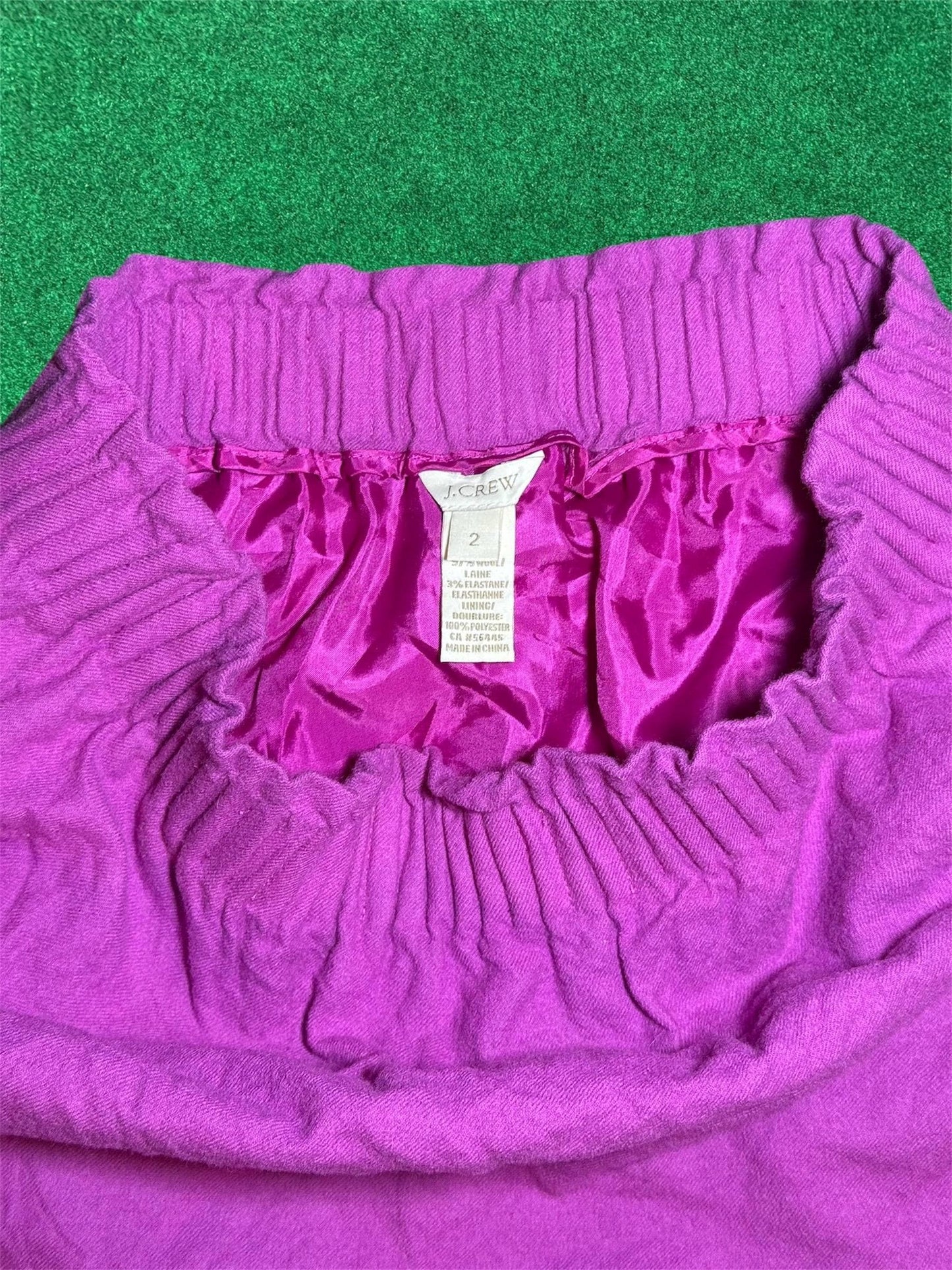 Jupe trapèze fuchsia en laine