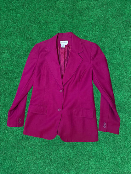 Blazer abotonado fucsia con bolsillos