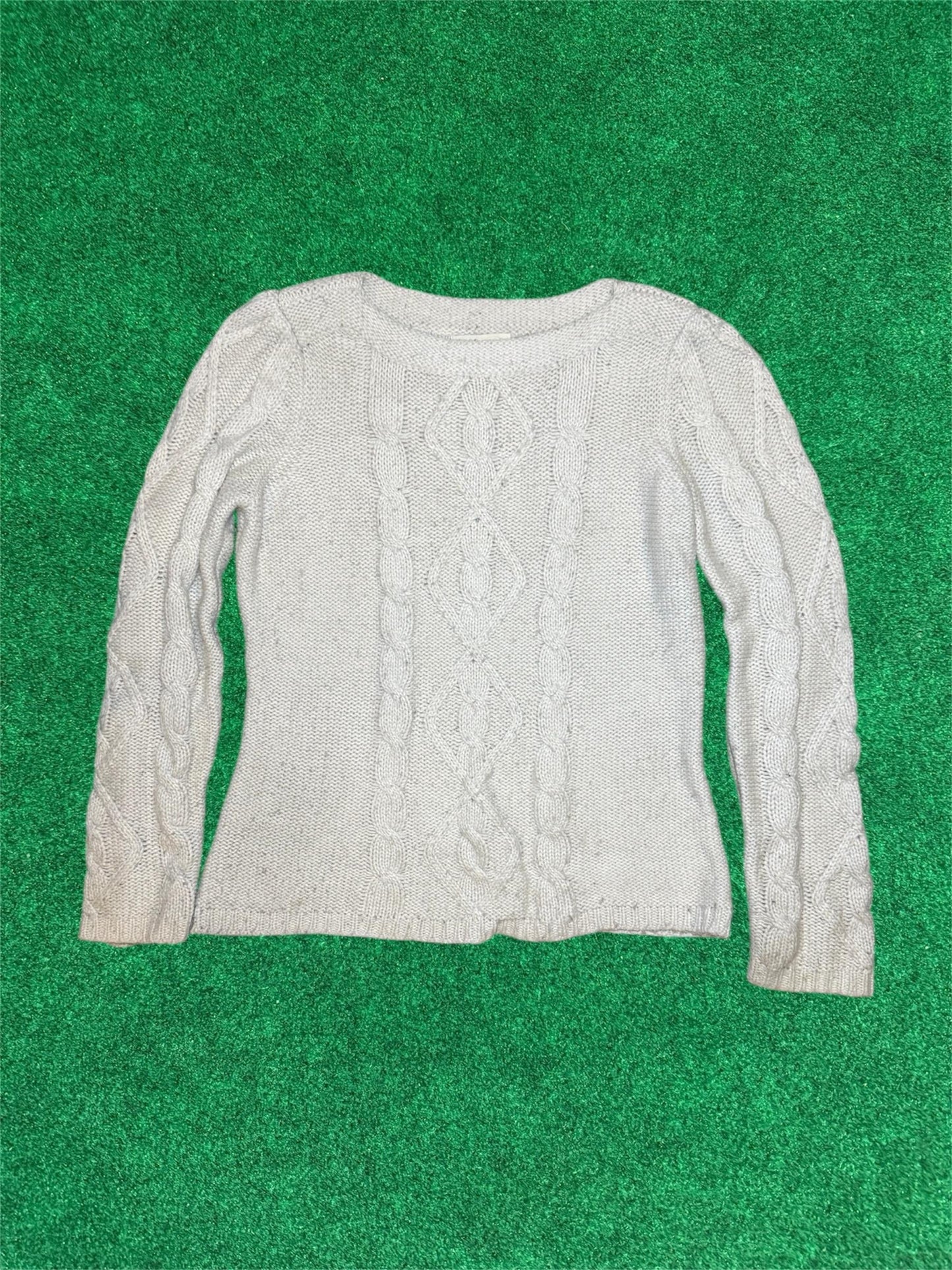 Soft Cable Knit Creme Sweater