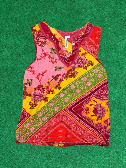 Bandana Blossom Knit Cotton Tank