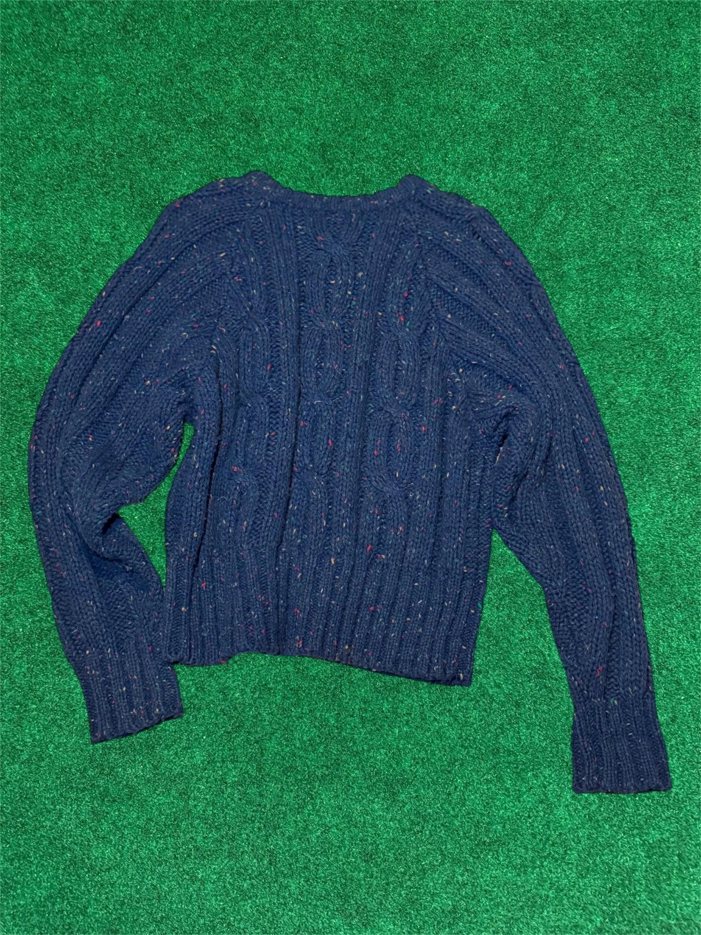 Blue Confetti Cable Knit Sweater