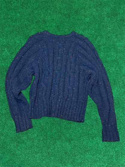 Blue Confetti Cable Knit Sweater