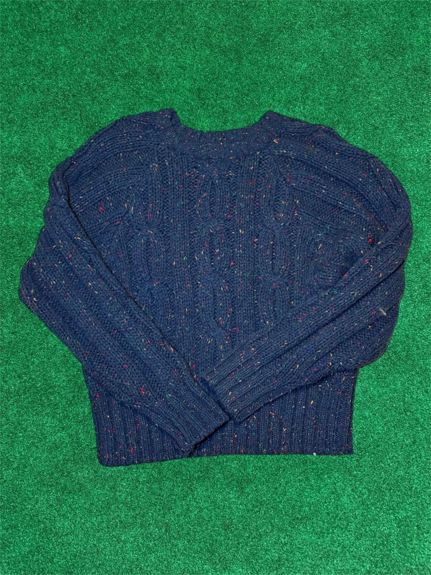 Blue Confetti Cable Knit Sweater