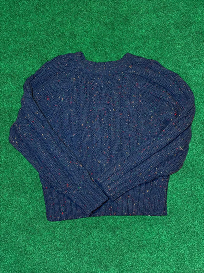 Blue Confetti Cable Knit Sweater