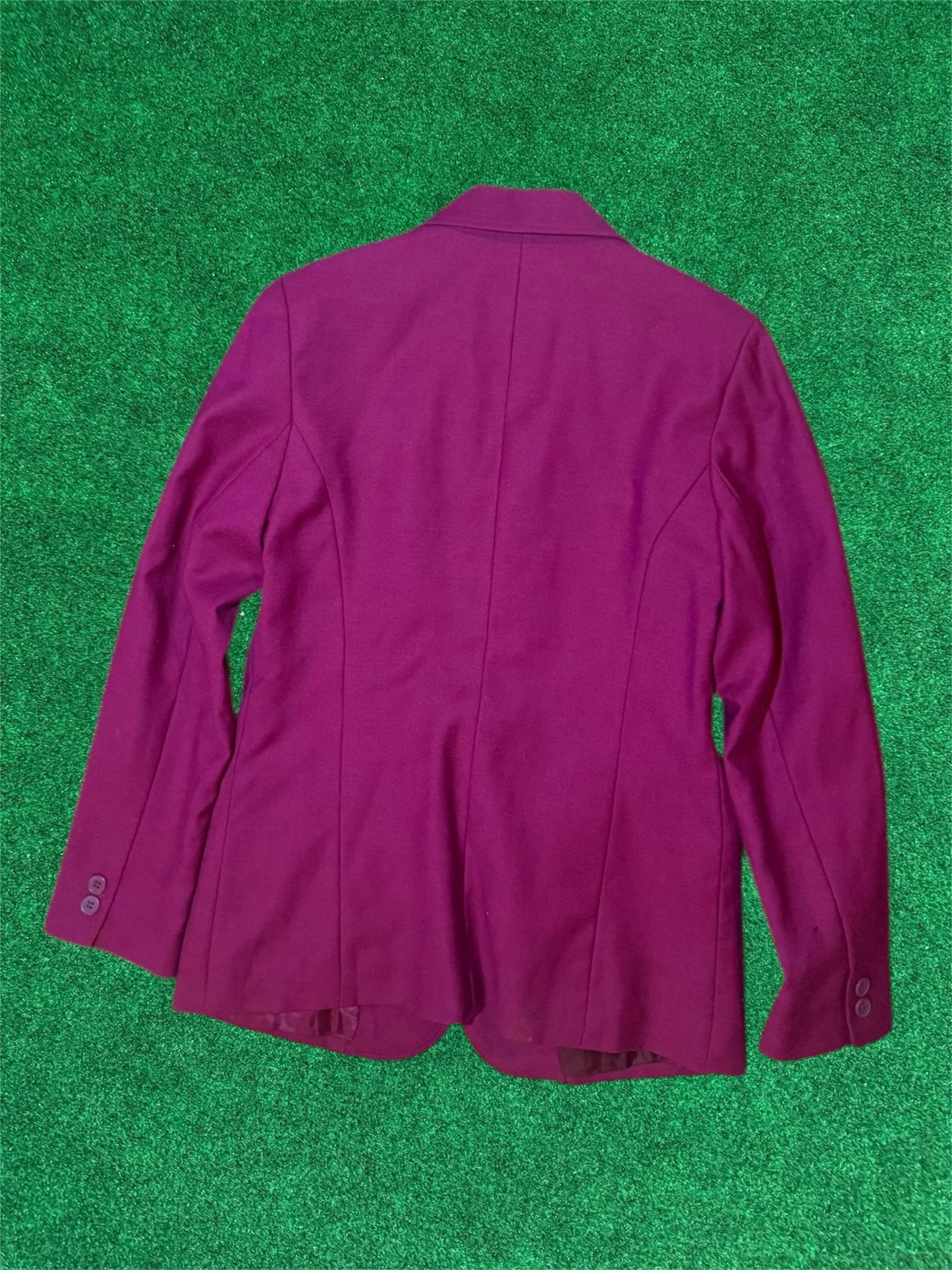 Blazer abotonado fucsia con bolsillos