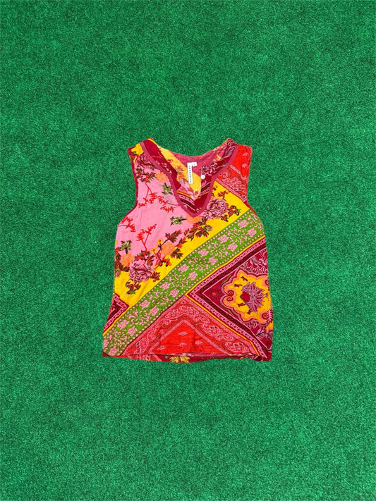 Bandana Blossom Knit Cotton Tank