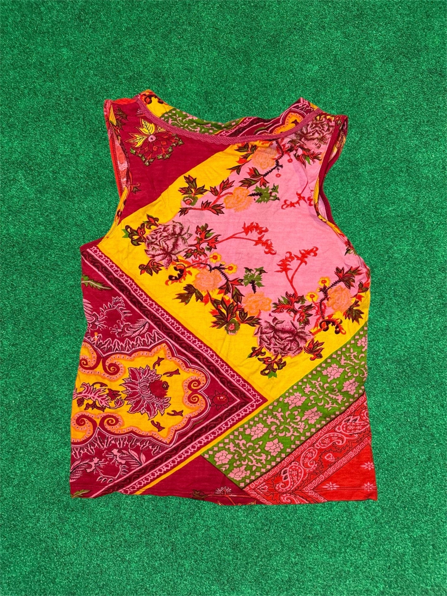 Bandana Blossom Knit Cotton Tank