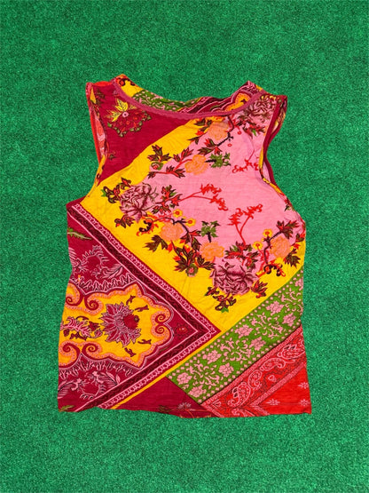 Bandana Blossom Knit Cotton Tank