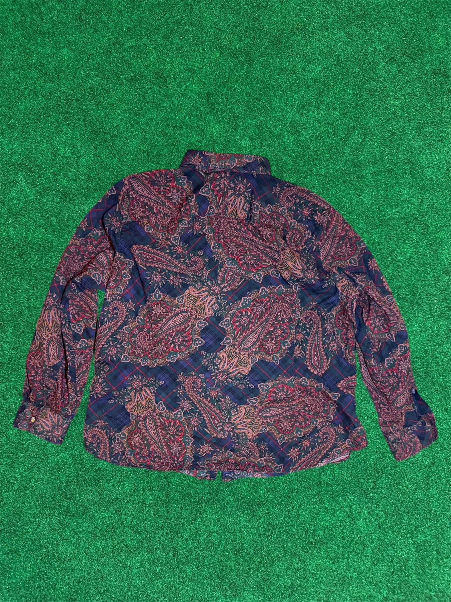 Paisley Print Button-down 2X Shirt
