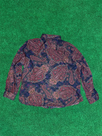Paisley Print Button-down 2X Shirt