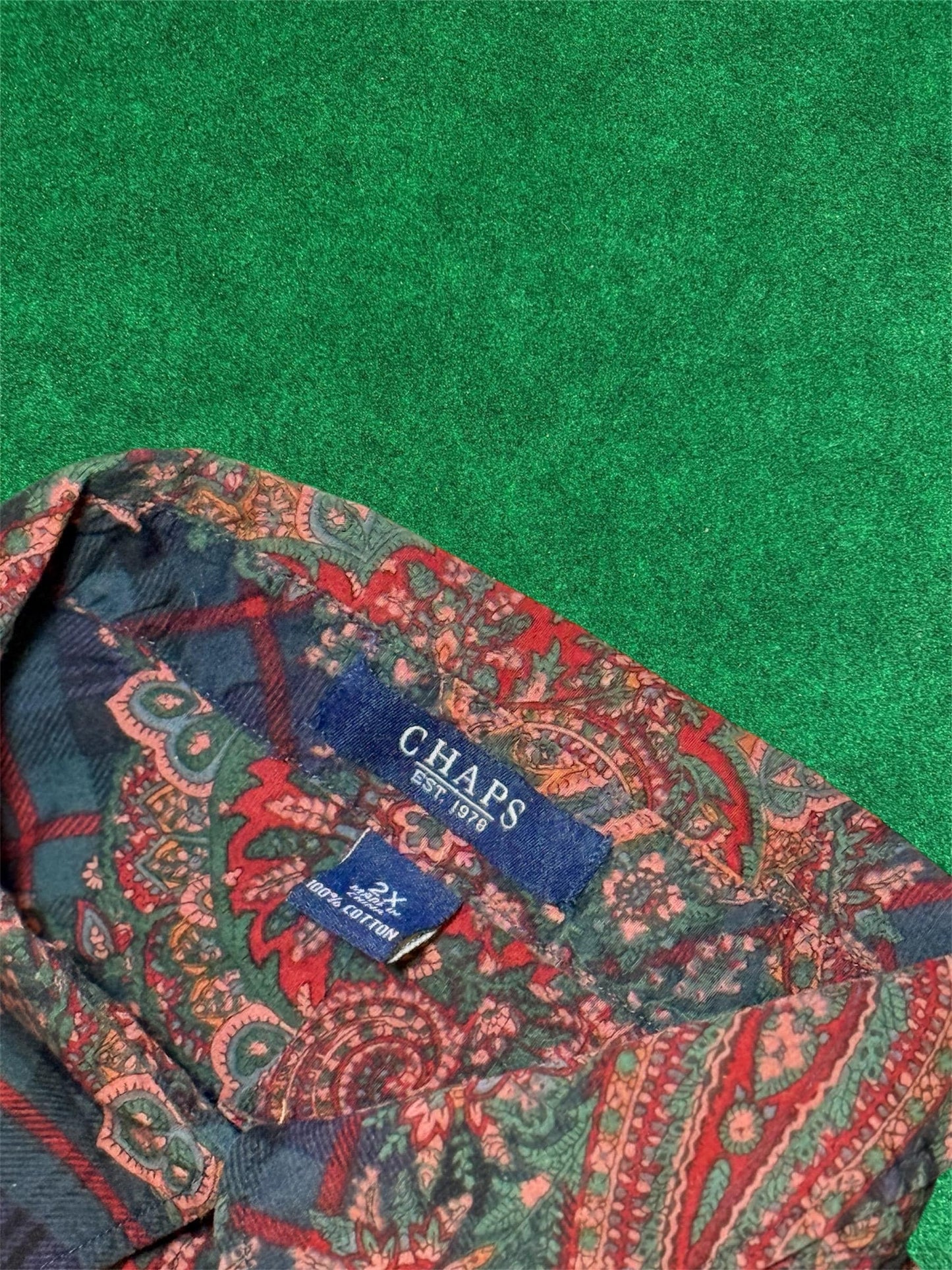 Paisley Print Button-down 2X Shirt