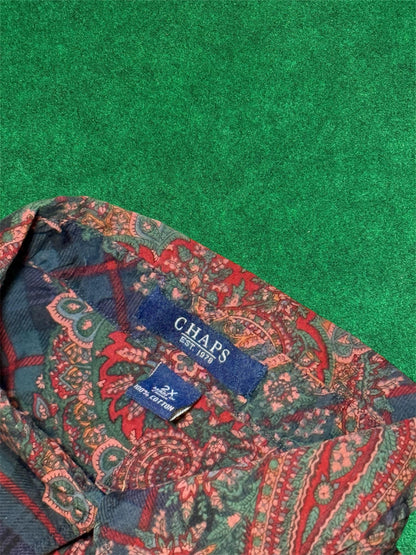 Paisley Print Button-down 2X Shirt